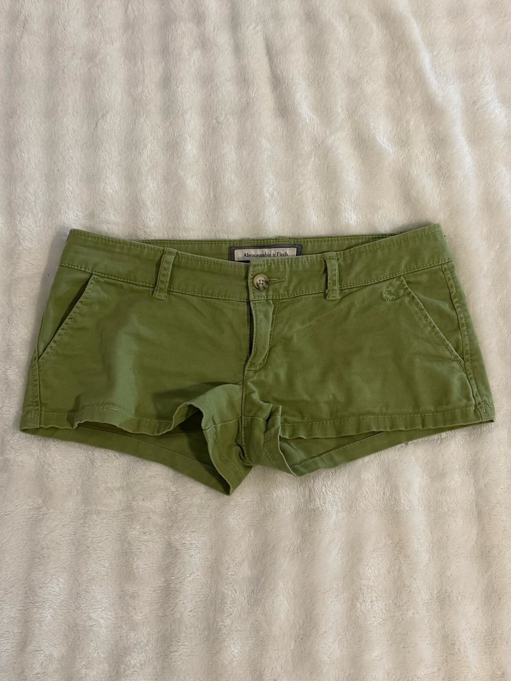 Abercrombie & Fitch Olive Green Women's Low-Rise Shorts